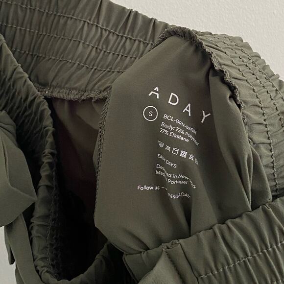 Aday Easy Days Tie Waist Straight Pant Forest Green - Picture 3 of 6